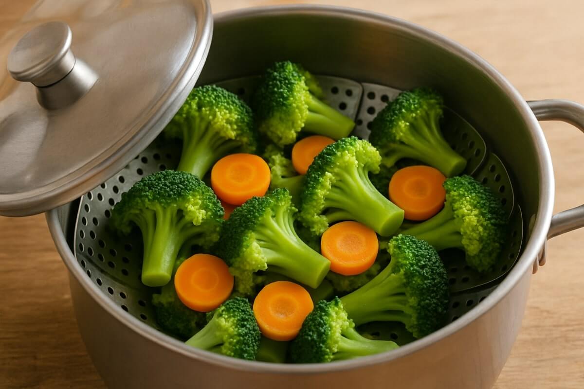 Basta bollire le verdure: ecco perchรฉ la cottura a vapore รจ la scelta giusta (e in molti lo stanno scoprendo solo ora) Cottura a vapore